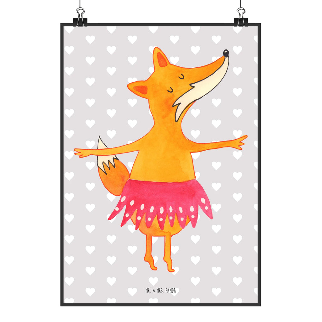 Poster Fuchs Ballerina Poster, Wandposter, Bild, Wanddeko, Küchenposter, Kinderposter, Wanddeko Bild, Raumdekoration, Wanddekoration, Handgemaltes Poster, Mr. & Mrs. Panda Poster, Designposter, Kunstdruck, Posterdruck, Fuchs, Fuchs Spruch, Füchse, Füchsin, Ballerina, Ballett, Tänzerin, Tanzen, Party, Einladung, Geburtstag