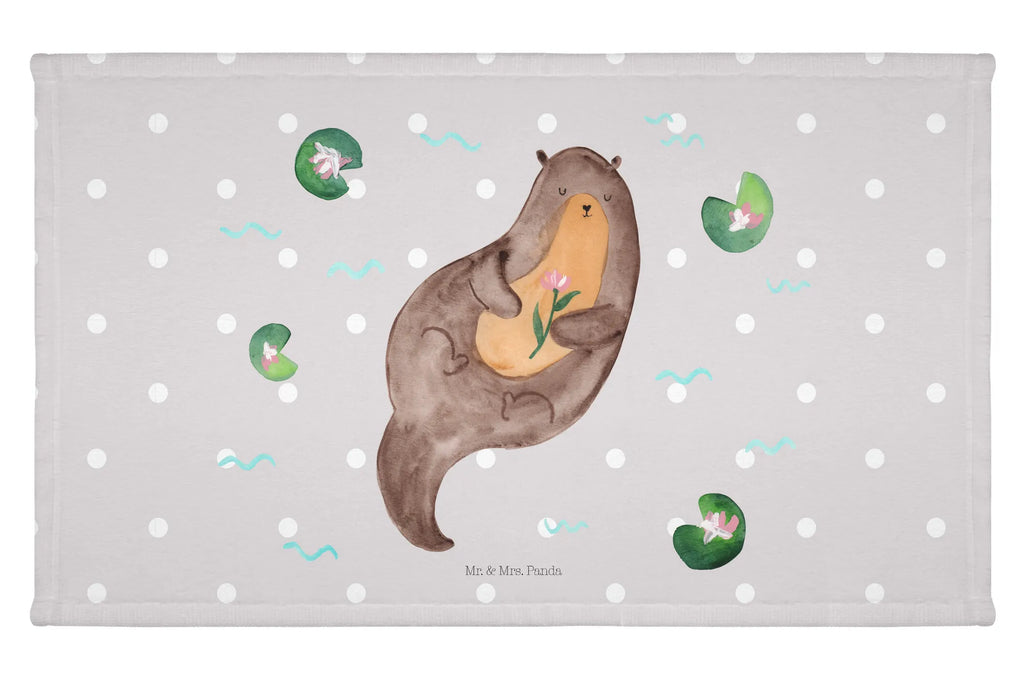 Handtuch Otter Seerose Handtuch, Badehandtuch, Badezimmer, Handtücher, groß, Kinder, Baby, Otter, Fischotter, Seeotter, Otter Seeotter See Otter