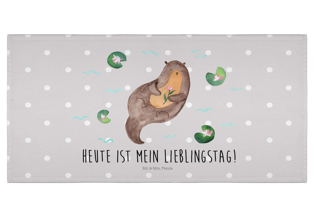 Handtuch Otter Seerose Handtuch, Badehandtuch, Badezimmer, Handtücher, groß, Kinder, Baby, Otter, Fischotter, Seeotter, Otter Seeotter See Otter