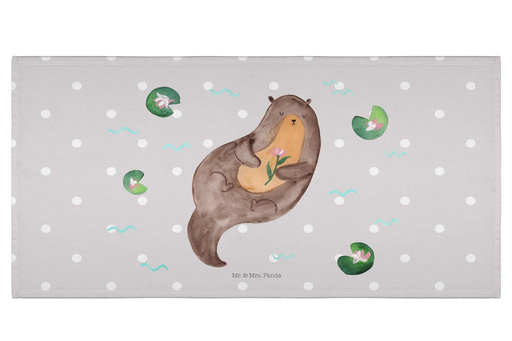 Handtuch Otter Seerose Handtuch, Badehandtuch, Badezimmer, Handtücher, groß, Kinder, Baby, Otter, Fischotter, Seeotter, Otter Seeotter See Otter