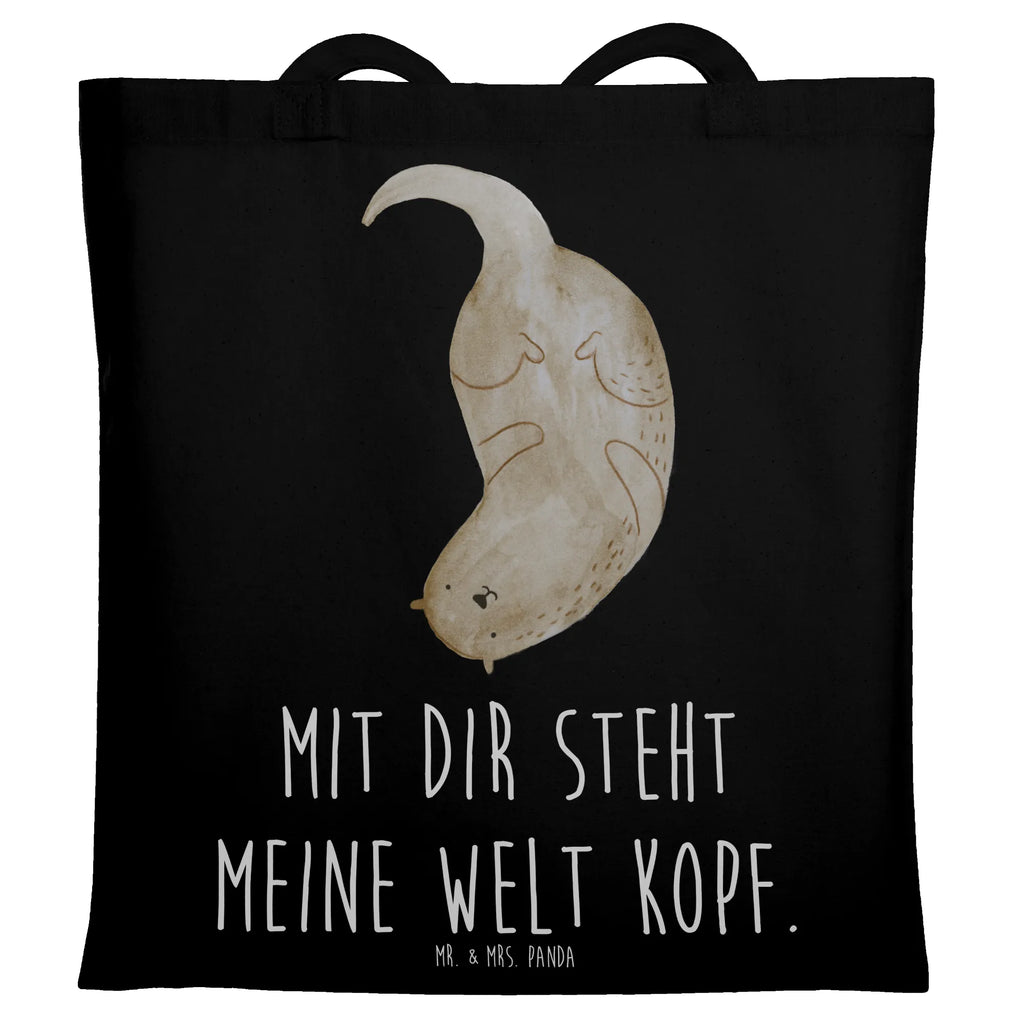 Tragetasche Otter Kopfüber Beuteltasche, Beutel, Einkaufstasche, Jutebeutel, Stoffbeutel, Tasche, Shopper, Umhängetasche, Strandtasche, Schultertasche, Stofftasche, Tragetasche, Badetasche, Jutetasche, Einkaufstüte, Laptoptasche, Otter, Fischotter, Seeotter, Otter Seeotter See Otter