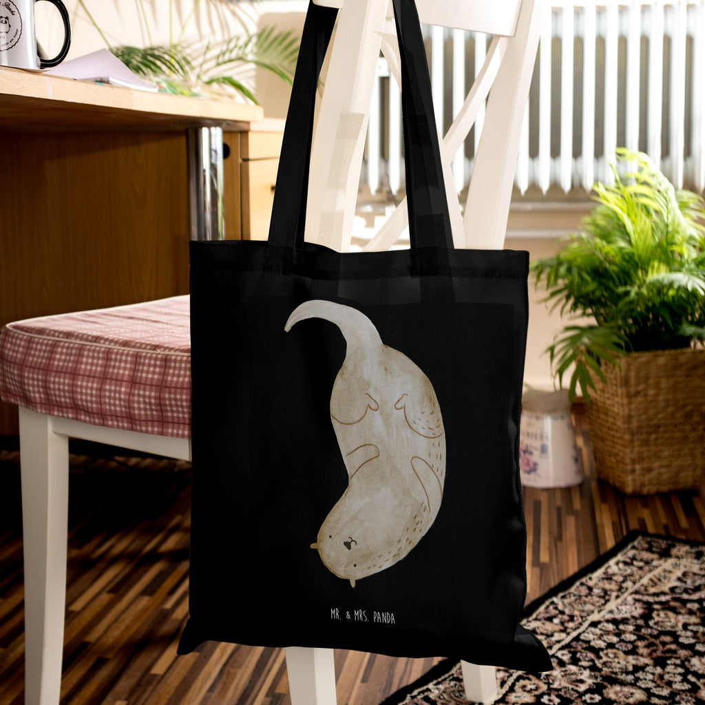 Tragetasche Otter Kopfüber Beuteltasche, Beutel, Einkaufstasche, Jutebeutel, Stoffbeutel, Tasche, Shopper, Umhängetasche, Strandtasche, Schultertasche, Stofftasche, Tragetasche, Badetasche, Jutetasche, Einkaufstüte, Laptoptasche, Otter, Fischotter, Seeotter, Otter Seeotter See Otter