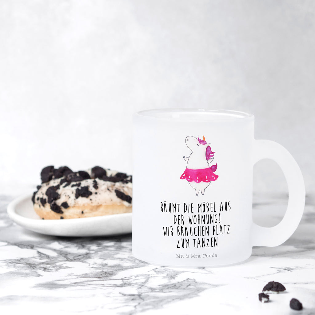 Teetasse Einhorn Ballerina Teetasse, Teeglas, Teebecher, Tasse mit Henkel, Tasse, Glas Teetasse, Teetasse aus Glas, Einhorn, Einhörner, Einhorn Deko, Pegasus, Unicorn, Tanzen, Ballerina, Party, Wohnung, Spaß, Feiern, Geburtstag, Tänzerin, Lebenslust, Lebensfreude