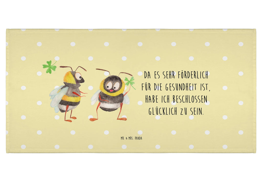 Handtuch Hummeln Kleeblatt Handtuch, Badehandtuch, Badezimmer, Handtücher, groß, Kinder, Baby, Tiermotive, Gute Laune, lustige Sprüche, Tiere, Hummel, Biene, Spruch positiv, Biene Deko, Spruch schön, glücklich sein, glücklich werden, Spruch fröhlich