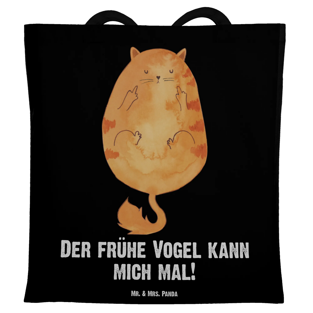 Tragetasche Katze Frühaufsteher Beuteltasche, Beutel, Einkaufstasche, Jutebeutel, Stoffbeutel, Tasche, Shopper, Umhängetasche, Strandtasche, Schultertasche, Stofftasche, Tragetasche, Badetasche, Jutetasche, Einkaufstüte, Laptoptasche, Katze, Katzenmotiv, Katzenfan, Katzendeko, Katzenfreund, Katzenliebhaber, Katzenprodukte, Katzenartikel, Katzenaccessoires, Katzensouvenirs, Katzenliebhaberprodukte, Katzenmotive, Der frühe Vogel kann mich mal, Morgenmuffel, Frühaufsteher, Kaffee, Katzen, Kater, Mietze