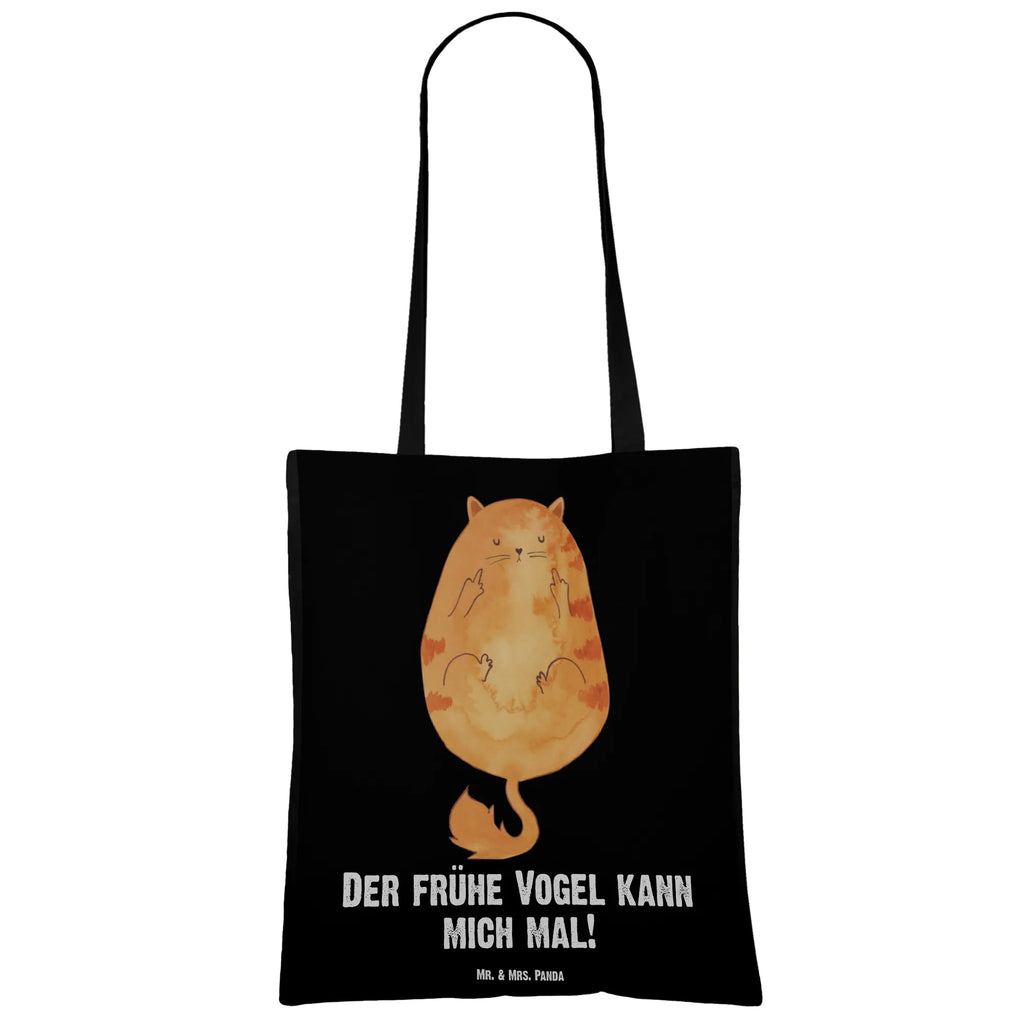 Tragetasche Katze Frühaufsteher Beuteltasche, Beutel, Einkaufstasche, Jutebeutel, Stoffbeutel, Tasche, Shopper, Umhängetasche, Strandtasche, Schultertasche, Stofftasche, Tragetasche, Badetasche, Jutetasche, Einkaufstüte, Laptoptasche, Katze, Katzenmotiv, Katzenfan, Katzendeko, Katzenfreund, Katzenliebhaber, Katzenprodukte, Katzenartikel, Katzenaccessoires, Katzensouvenirs, Katzenliebhaberprodukte, Katzenmotive, Der frühe Vogel kann mich mal, Morgenmuffel, Frühaufsteher, Kaffee, Katzen, Kater, Mietze