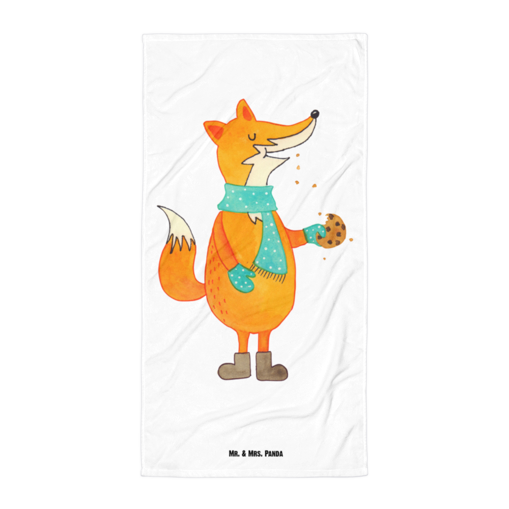 XL Badehandtuch Fuchs Keks Handtuch, Badetuch, Duschtuch, Strandtuch, Saunatuch, Fuchs, Füchse, Backen Spruch, Kekse, Winter, Weihnachtszeit, Plätzchen, Liebe, Küche Deko