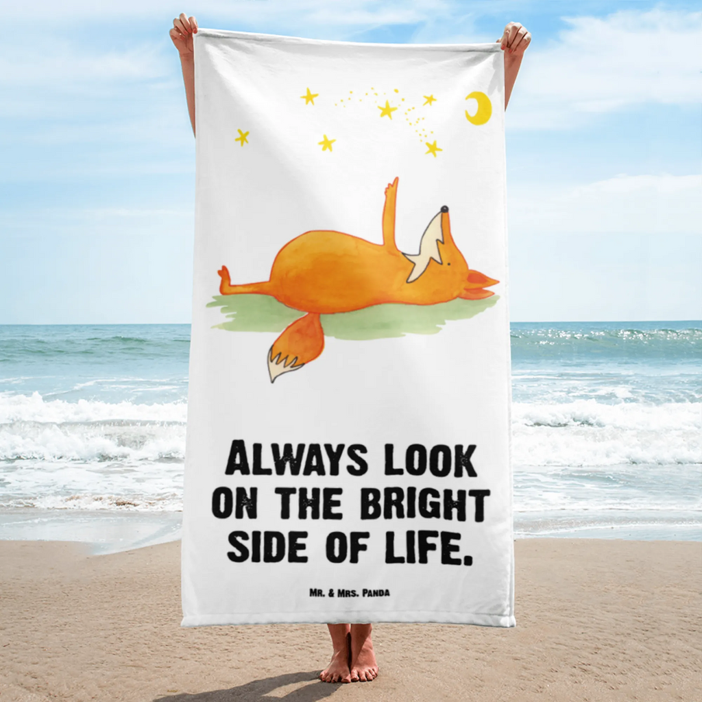 XL Badehandtuch Fuchs Sterne Handtuch, Badetuch, Duschtuch, Strandtuch, Saunatuch, Fuchs, Füchse, tröstende Worte, Spruch positiv, Spruch schön, Romantik, Always Look on the Bright Side of Life