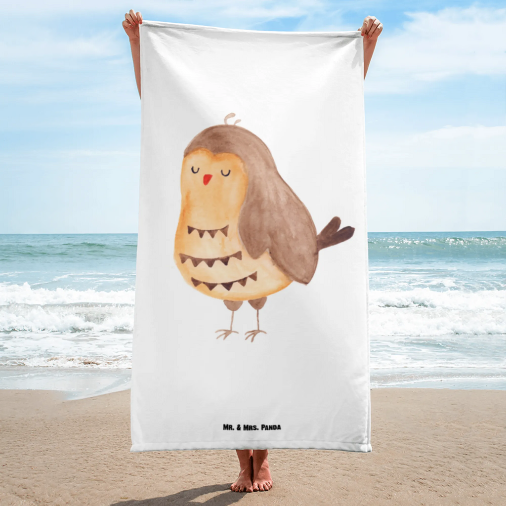 XL Badehandtuch Eule Zufrieden Handtuch, Badetuch, Duschtuch, Strandtuch, Saunatuch, Eule, Eule Spruch, Eule deko, Owl, Liebe Spruch, Romantisch, Wortspiel lustig, Spruch schön, Geschenk Hochzeitstag