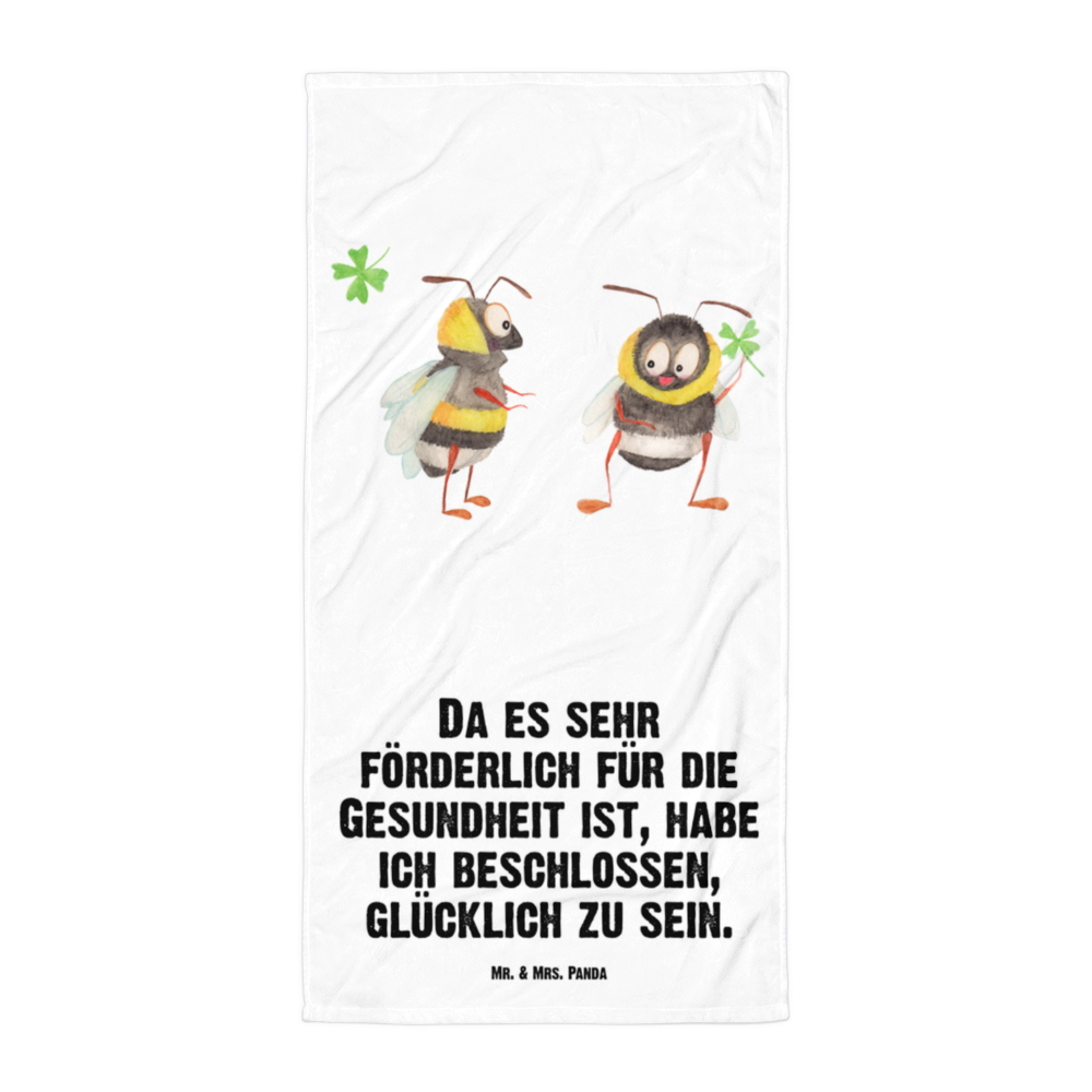 XL Badehandtuch Hummeln Kleeblatt Handtuch, Badetuch, Duschtuch, Strandtuch, Saunatuch, Tiermotive, Gute Laune, lustige Sprüche, Tiere, Hummel, Biene, Spruch positiv, Biene Deko, Spruch schön, glücklich sein, glücklich werden, Spruch fröhlich