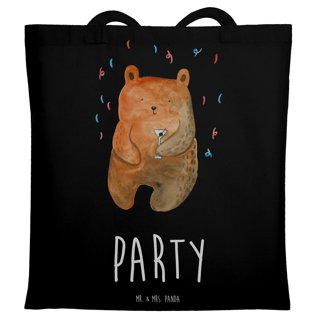 Tragetasche Bär Party Beuteltasche, Beutel, Einkaufstasche, Jutebeutel, Stoffbeutel, Tasche, Shopper, Umhängetasche, Strandtasche, Schultertasche, Stofftasche, Tragetasche, Badetasche, Jutetasche, Einkaufstüte, Laptoptasche, Bär, Teddy, Teddybär, Geburtstag, Geburtstagsgeschenk, Geschenk, Party, Feiern, Abfeiern, Mitbringsel, Gute Laune, Lustig