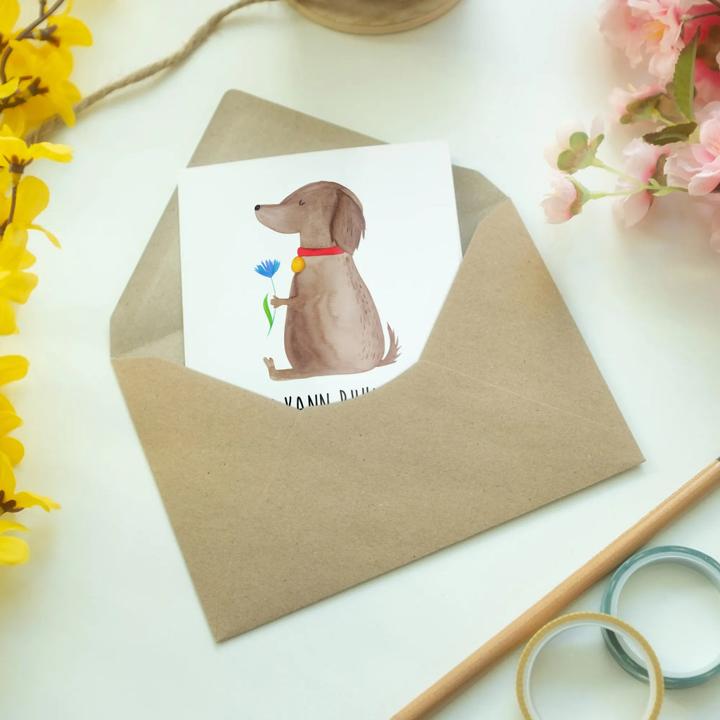 Grußkarte Hund Blume Grußkarte, Klappkarte, Einladungskarte, Glückwunschkarte, Hochzeitskarte, Geburtstagskarte, Karte, Ansichtskarten, Hund, Hundemotiv, Haustier, Hunderasse, Tierliebhaber, Hundebesitzer, Sprüche, Hunde, Frauchen, Hundeliebe