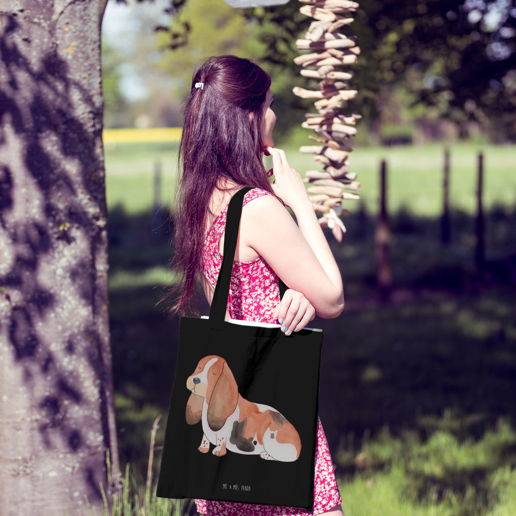 Tragetasche Hund Basset Hound Beuteltasche, Beutel, Einkaufstasche, Jutebeutel, Stoffbeutel, Tasche, Shopper, Umhängetasche, Strandtasche, Schultertasche, Stofftasche, Tragetasche, Badetasche, Jutetasche, Einkaufstüte, Laptoptasche, Hund, Hundemotiv, Haustier, Hunderasse, Tierliebhaber, Hundebesitzer, Sprüche, Basset Hound, Basset, Hundeliebe, kinderlos