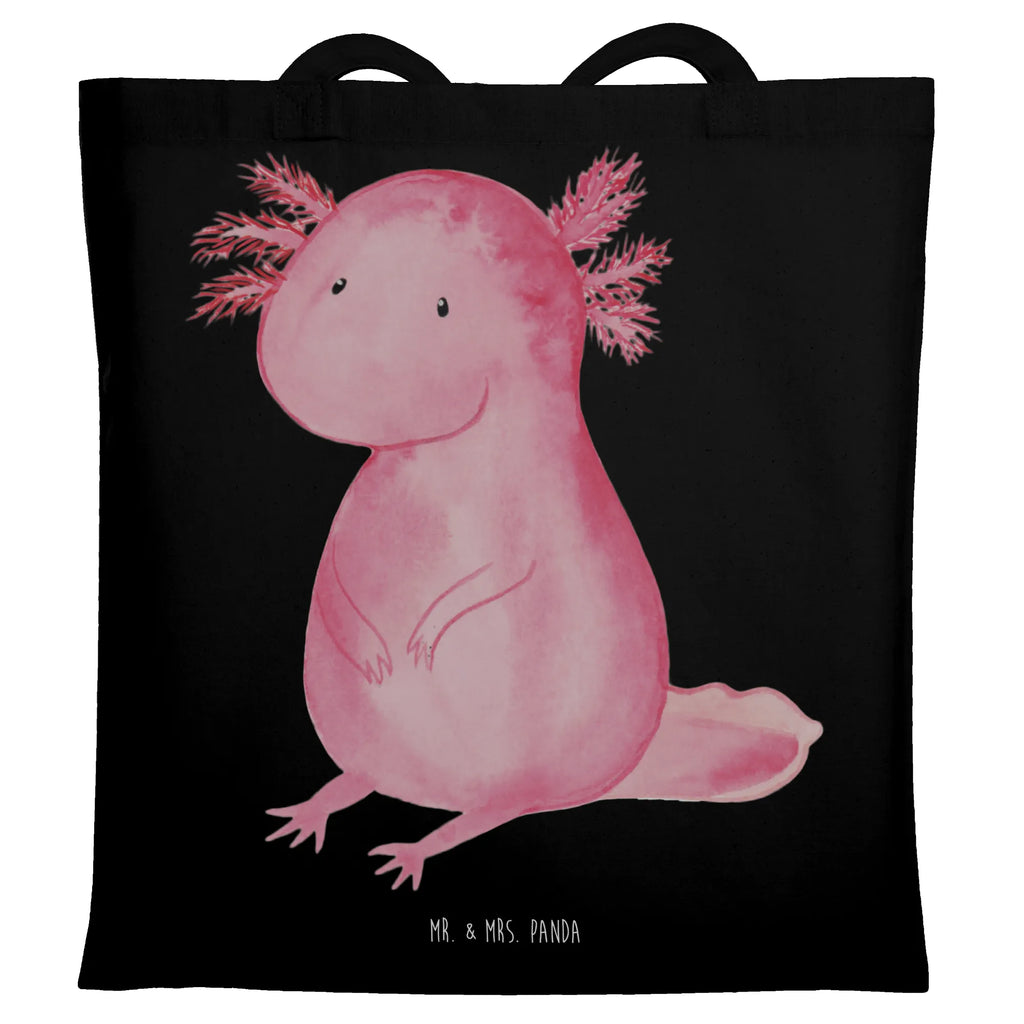 Tragetasche Axolotl null Beuteltasche, Beutel, Einkaufstasche, Jutebeutel, Stoffbeutel, Tasche, Shopper, Umhängetasche, Strandtasche, Schultertasche, Stofftasche, Tragetasche, Badetasche, Jutetasche, Einkaufstüte, Laptoptasche, Axolotl, Molch, Axolot, vergnügt, fröhlich, zufrieden, Lebensstil, Weisheit, Lebensweisheit, Liebe, Freundin