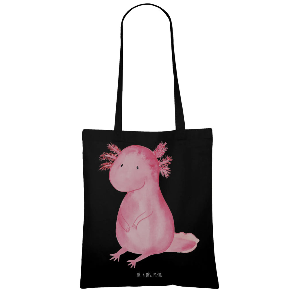 Tragetasche Axolotl null Beuteltasche, Beutel, Einkaufstasche, Jutebeutel, Stoffbeutel, Tasche, Shopper, Umhängetasche, Strandtasche, Schultertasche, Stofftasche, Tragetasche, Badetasche, Jutetasche, Einkaufstüte, Laptoptasche, Axolotl, Molch, Axolot, vergnügt, fröhlich, zufrieden, Lebensstil, Weisheit, Lebensweisheit, Liebe, Freundin