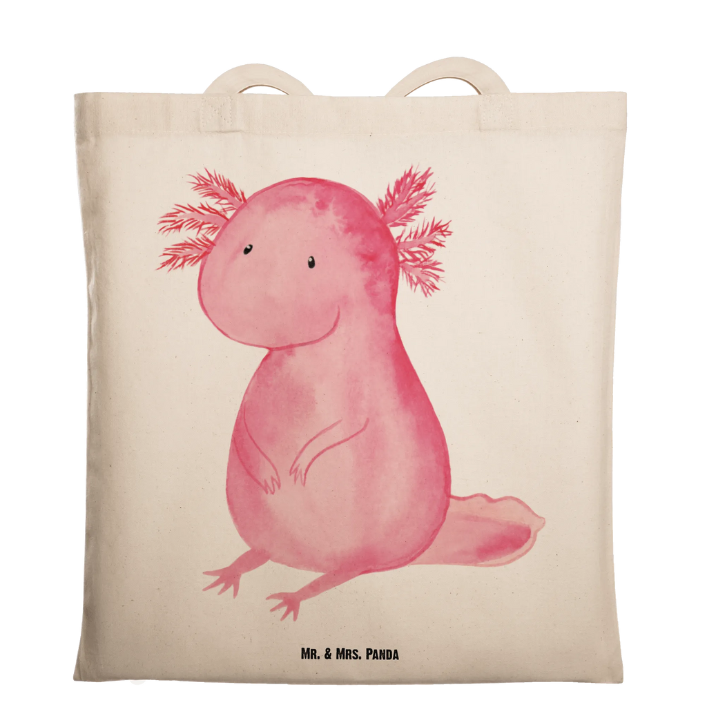 Tragetasche Axolotl null Beuteltasche, Beutel, Einkaufstasche, Jutebeutel, Stoffbeutel, Tasche, Shopper, Umhängetasche, Strandtasche, Schultertasche, Stofftasche, Tragetasche, Badetasche, Jutetasche, Einkaufstüte, Laptoptasche, Axolotl, Molch, Axolot, vergnügt, fröhlich, zufrieden, Lebensstil, Weisheit, Lebensweisheit, Liebe, Freundin