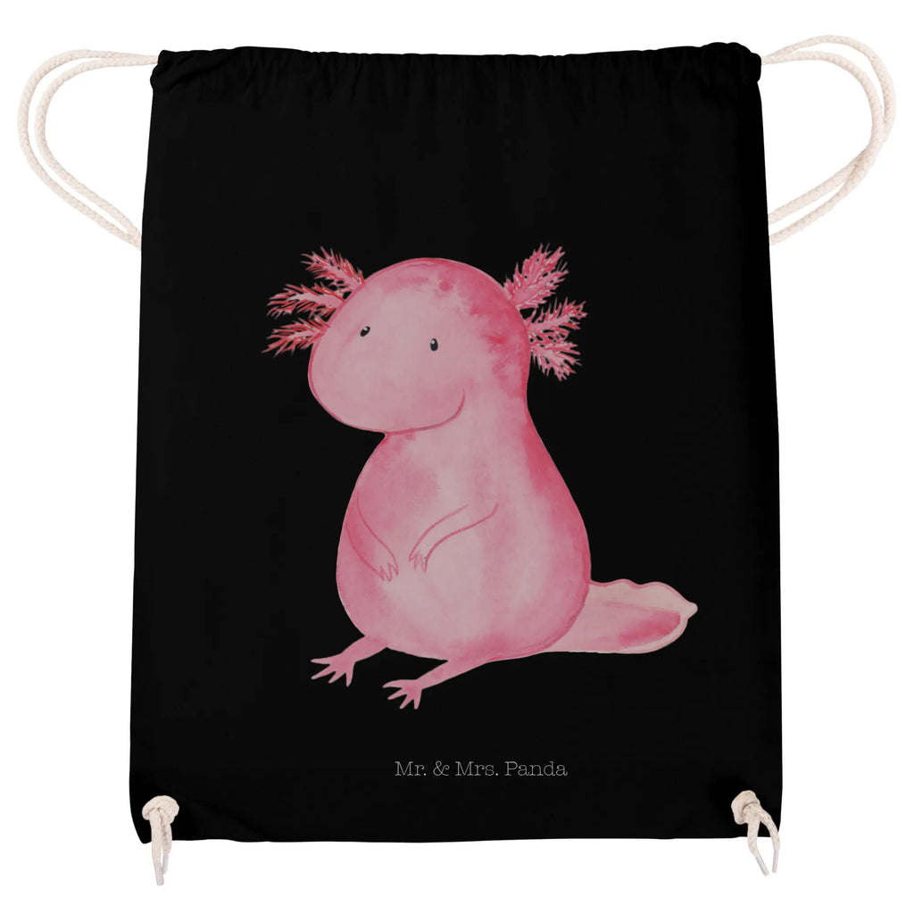 Sportbeutel Axolotl Sportbeutel, Turnbeutel, Beutel, Sporttasche, Tasche, Stoffbeutel, Sportbeutel Kinder, Gymsack, Beutel Rucksack, Kleine Sporttasche, Sportzubehör, Turnbeutel Baumwolle, Axolotl, Molch, Axolot, vergnügt, fröhlich, zufrieden, Lebensstil, Weisheit, Lebensweisheit, Liebe, Freundin