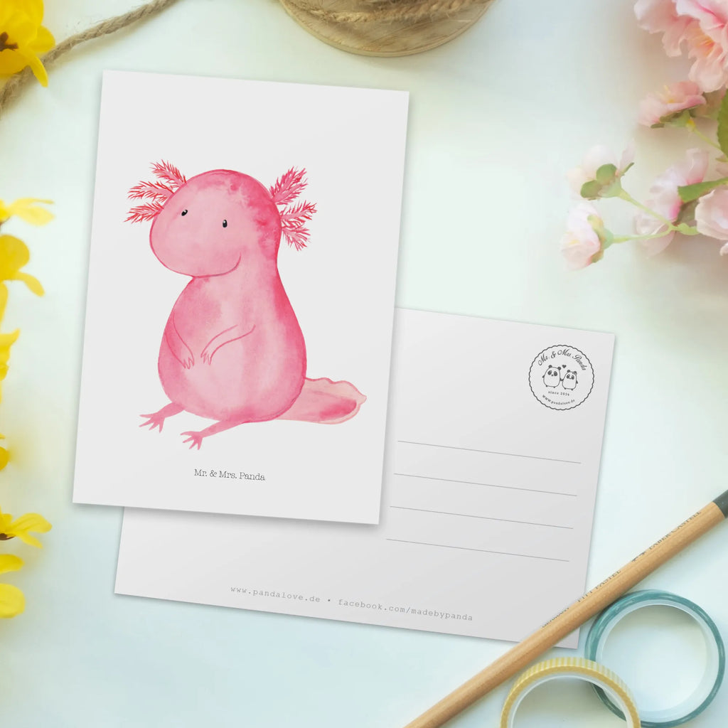 Postkarte Axolotl Postkarte, Karte, Geschenkkarte, Grußkarte, Einladung, Ansichtskarte, Geburtstagskarte, Einladungskarte, Dankeskarte, Ansichtskarten, Einladung Geburtstag, Einladungskarten Geburtstag, Axolotl, Molch, Axolot, vergnügt, fröhlich, zufrieden, Lebensstil, Weisheit, Lebensweisheit, Liebe, Freundin