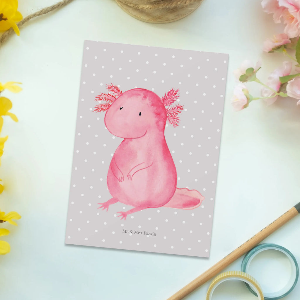 Postkarte Axolotl Postkarte, Karte, Geschenkkarte, Grußkarte, Einladung, Ansichtskarte, Geburtstagskarte, Einladungskarte, Dankeskarte, Ansichtskarten, Einladung Geburtstag, Einladungskarten Geburtstag, Axolotl, Molch, Axolot, vergnügt, fröhlich, zufrieden, Lebensstil, Weisheit, Lebensweisheit, Liebe, Freundin