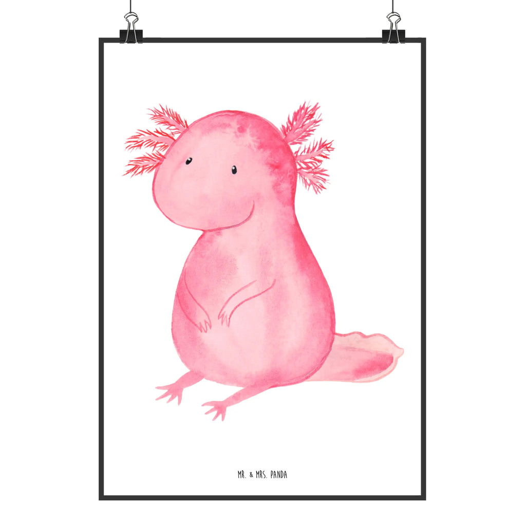 Poster Axolotl null Poster, Wandposter, Bild, Wanddeko, Küchenposter, Kinderposter, Wanddeko Bild, Raumdekoration, Wanddekoration, Handgemaltes Poster, Mr. & Mrs. Panda Poster, Designposter, Kunstdruck, Posterdruck, Axolotl, Molch, Axolot, vergnügt, fröhlich, zufrieden, Lebensstil, Weisheit, Lebensweisheit, Liebe, Freundin