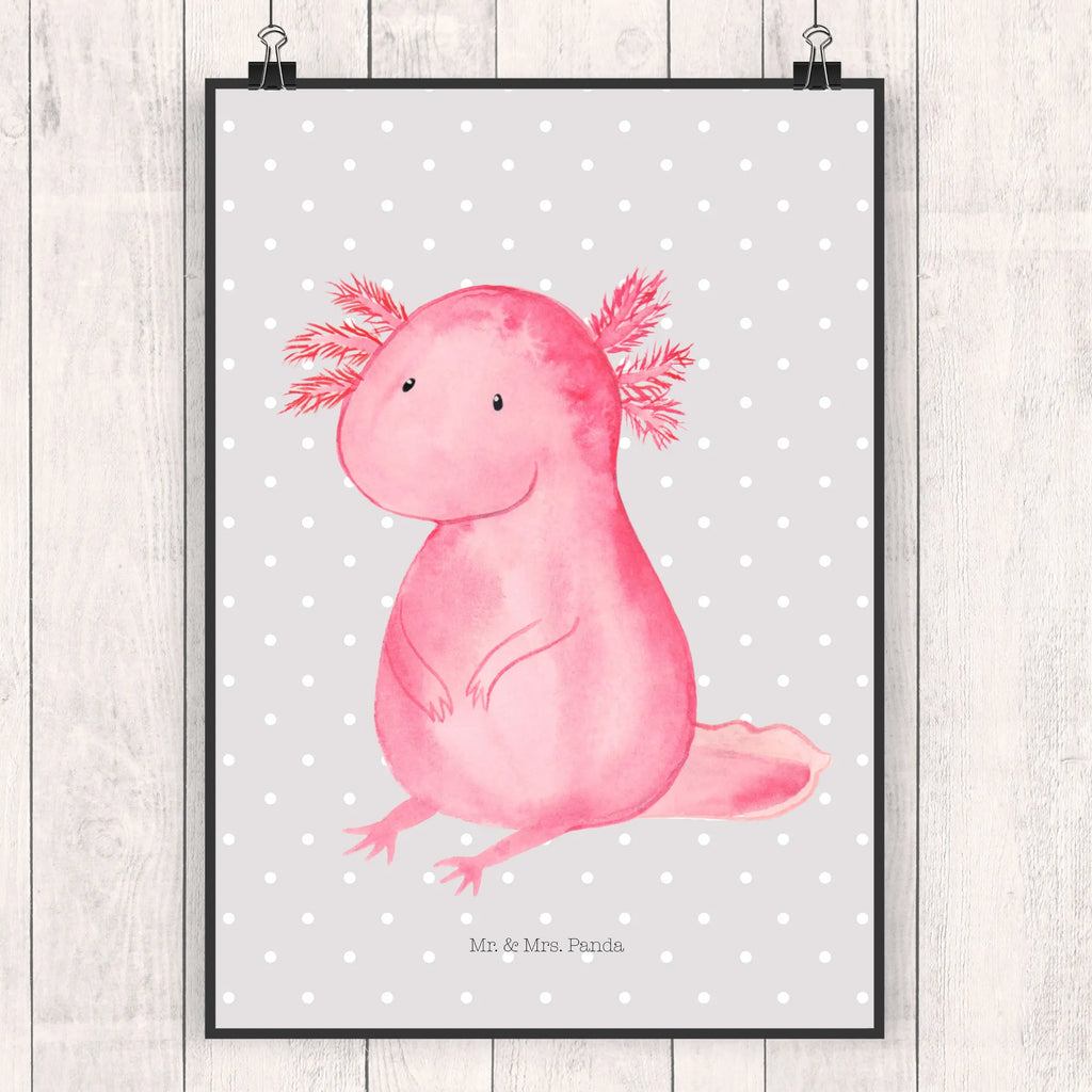 Poster Axolotl null Poster, Wandposter, Bild, Wanddeko, Küchenposter, Kinderposter, Wanddeko Bild, Raumdekoration, Wanddekoration, Handgemaltes Poster, Mr. & Mrs. Panda Poster, Designposter, Kunstdruck, Posterdruck, Axolotl, Molch, Axolot, vergnügt, fröhlich, zufrieden, Lebensstil, Weisheit, Lebensweisheit, Liebe, Freundin