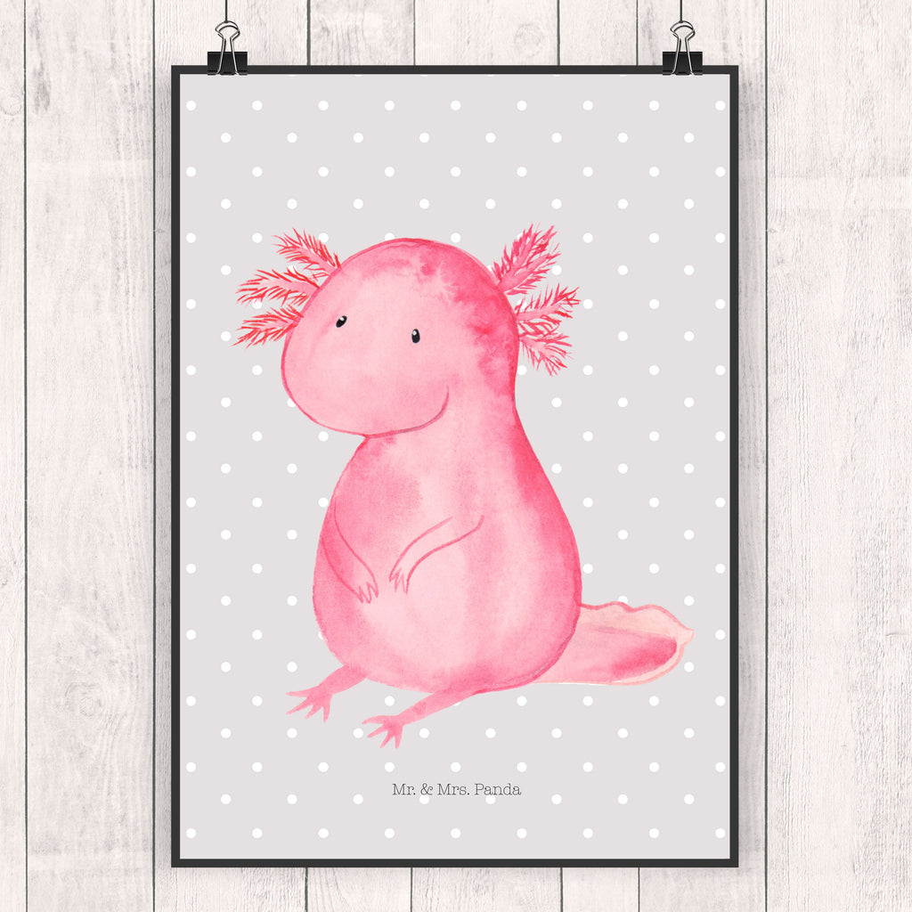 Poster Axolotl null Poster, Wandposter, Bild, Wanddeko, Küchenposter, Kinderposter, Wanddeko Bild, Raumdekoration, Wanddekoration, Handgemaltes Poster, Mr. & Mrs. Panda Poster, Designposter, Kunstdruck, Posterdruck, Axolotl, Molch, Axolot, vergnügt, fröhlich, zufrieden, Lebensstil, Weisheit, Lebensweisheit, Liebe, Freundin