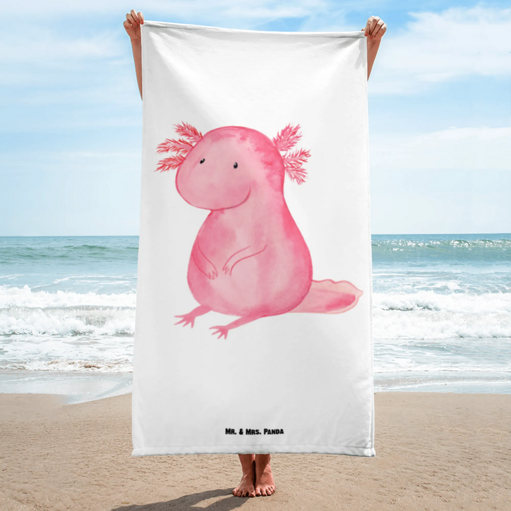 XL Badehandtuch Axolotl Handtuch, Badetuch, Duschtuch, Strandtuch, Saunatuch, Axolotl, Molch, Axolot, vergnügt, fröhlich, zufrieden, Lebensstil, Weisheit, Lebensweisheit, Liebe, Freundin