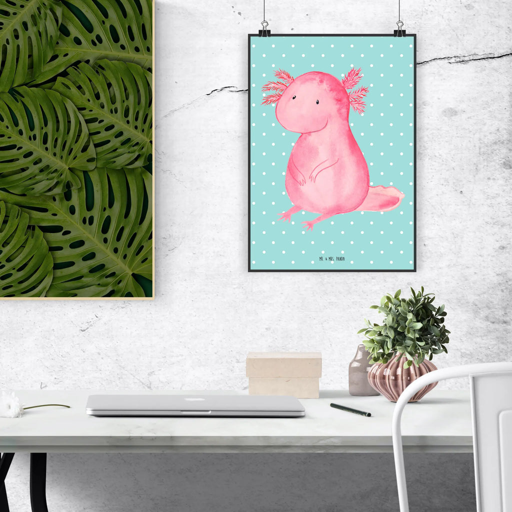 Poster Axolotl null Poster, Wandposter, Bild, Wanddeko, Küchenposter, Kinderposter, Wanddeko Bild, Raumdekoration, Wanddekoration, Handgemaltes Poster, Mr. & Mrs. Panda Poster, Designposter, Kunstdruck, Posterdruck, Axolotl, Molch, Axolot, vergnügt, fröhlich, zufrieden, Lebensstil, Weisheit, Lebensweisheit, Liebe, Freundin