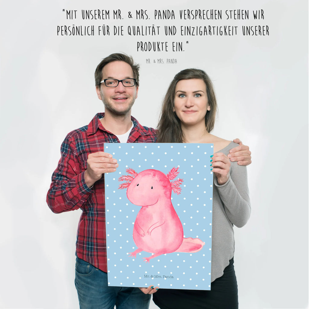 Poster Axolotl null Poster, Wandposter, Bild, Wanddeko, Küchenposter, Kinderposter, Wanddeko Bild, Raumdekoration, Wanddekoration, Handgemaltes Poster, Mr. & Mrs. Panda Poster, Designposter, Kunstdruck, Posterdruck, Axolotl, Molch, Axolot, vergnügt, fröhlich, zufrieden, Lebensstil, Weisheit, Lebensweisheit, Liebe, Freundin