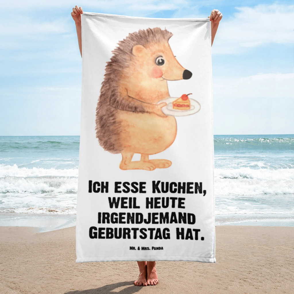 XL Badehandtuch Igel Kuchenstück Handtuch, Badetuch, Duschtuch, Strandtuch, Saunatuch, Tiermotive, Gute Laune, lustige Sprüche, Tiere, Igel, Essen Spruch, Kuchen, Backen Geschenk, Kuchen backen, Einladung Party, Geburtstagskuchen, Torte