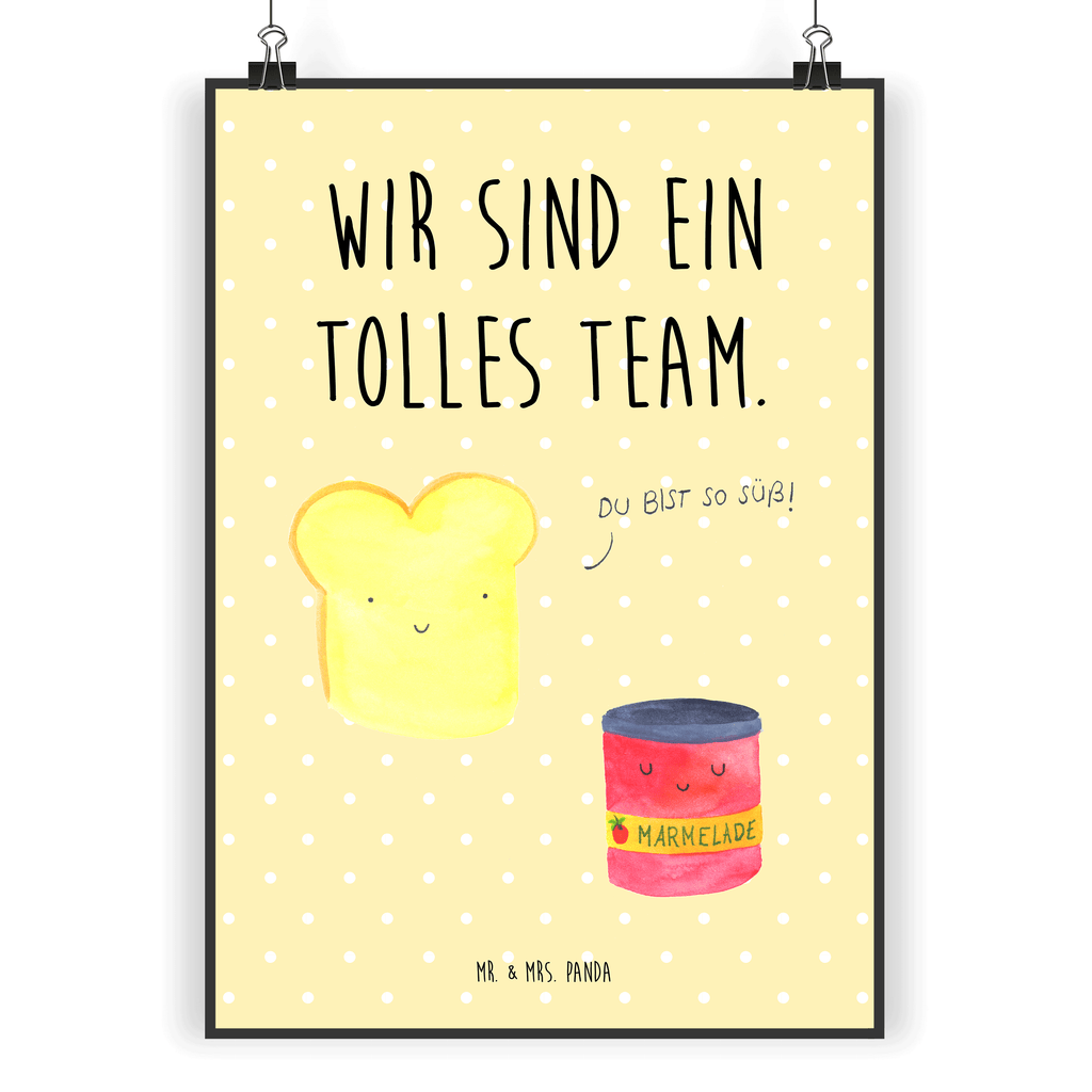 Poster Toast Marmelade Poster, Wandposter, Bild, Wanddeko, Küchenposter, Kinderposter, Wanddeko Bild, Raumdekoration, Wanddekoration, Handgemaltes Poster, Mr. & Mrs. Panda Poster, Designposter, Kunstdruck, Posterdruck, Tiermotive, Gute Laune, lustige Sprüche, Tiere, Toast, Marmelade, Dreamteam, süße Postkarte, süß, Küche Deko, Küche Spruch, Frühstück Einladung, Brot, Toastbrot