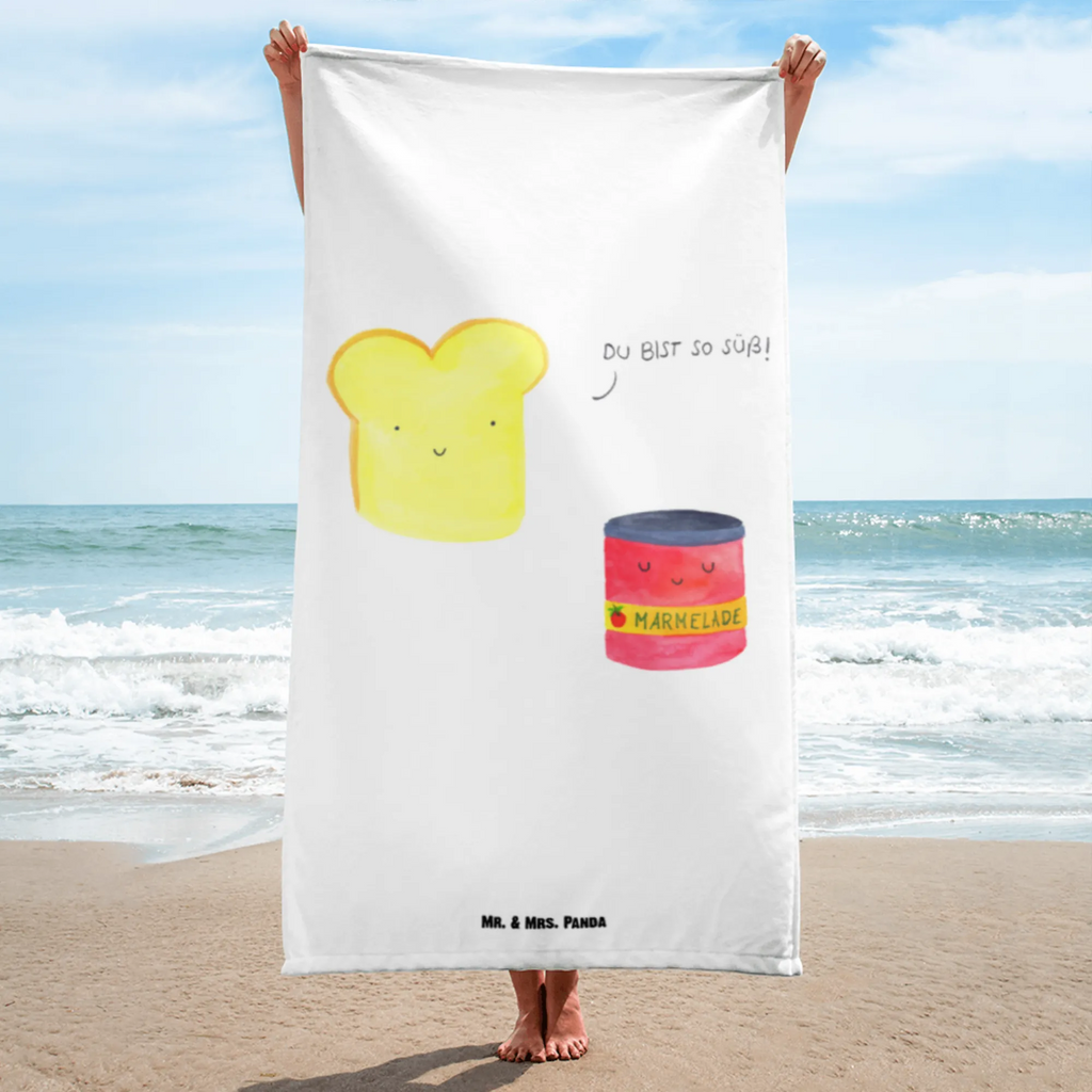 XL Badehandtuch Toast & Marmelade Handtuch, Badetuch, Duschtuch, Strandtuch, Saunatuch, Tiermotive, Gute Laune, lustige Sprüche, Tiere, Toast, Marmelade, Dreamteam, süße Postkarte, süß, Küche Deko, Küche Spruch, Frühstück Einladung, Brot, Toastbrot