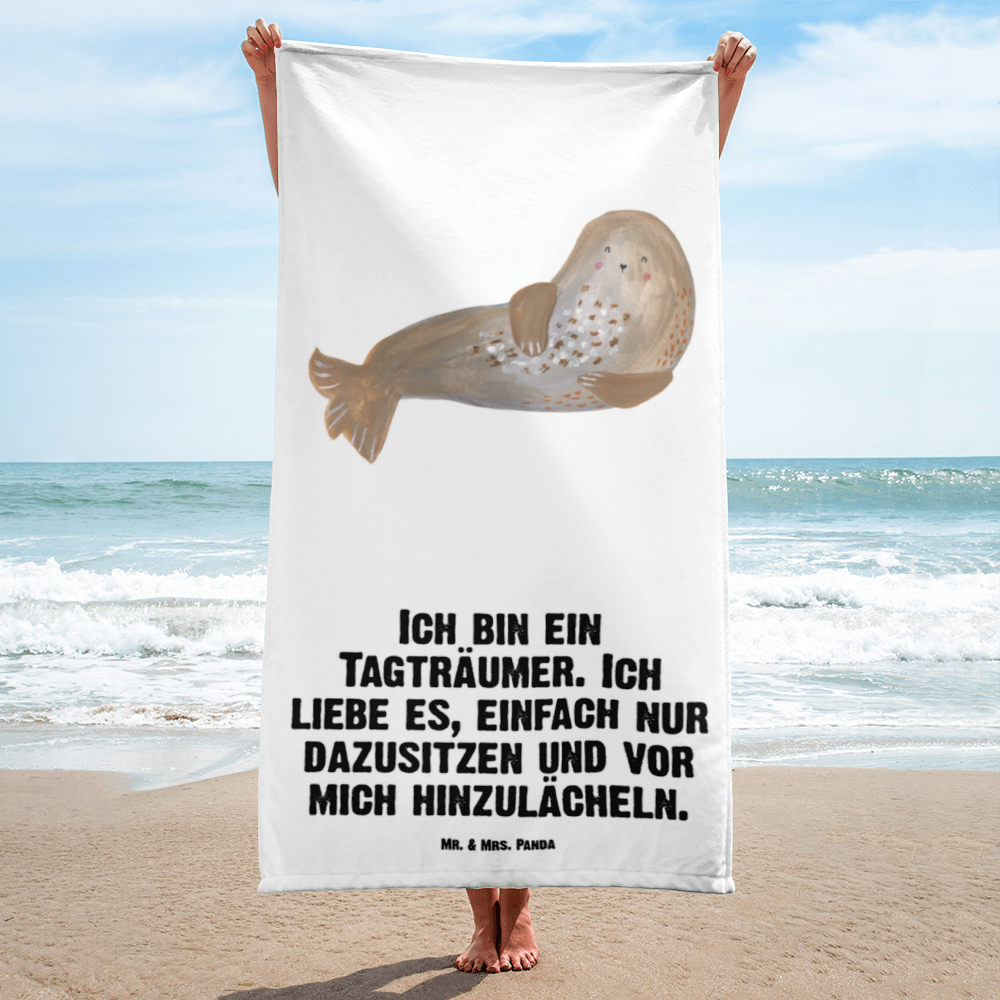 XL Badehandtuch Robbe lachend Handtuch, Badetuch, Duschtuch, Strandtuch, Saunatuch, Tiermotive, Gute Laune, lustige Sprüche, Tiere, Robbe, Robben, Seehund, Strand, Meerestier, Ostsee, Nordsee