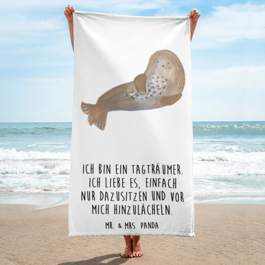 XL Badehandtuch Robbe lachend Handtuch, Badetuch, Duschtuch, Strandtuch, Saunatuch, Tiermotive, Gute Laune, lustige Sprüche, Tiere, Robbe, Robben, Seehund, Strand, Meerestier, Ostsee, Nordsee