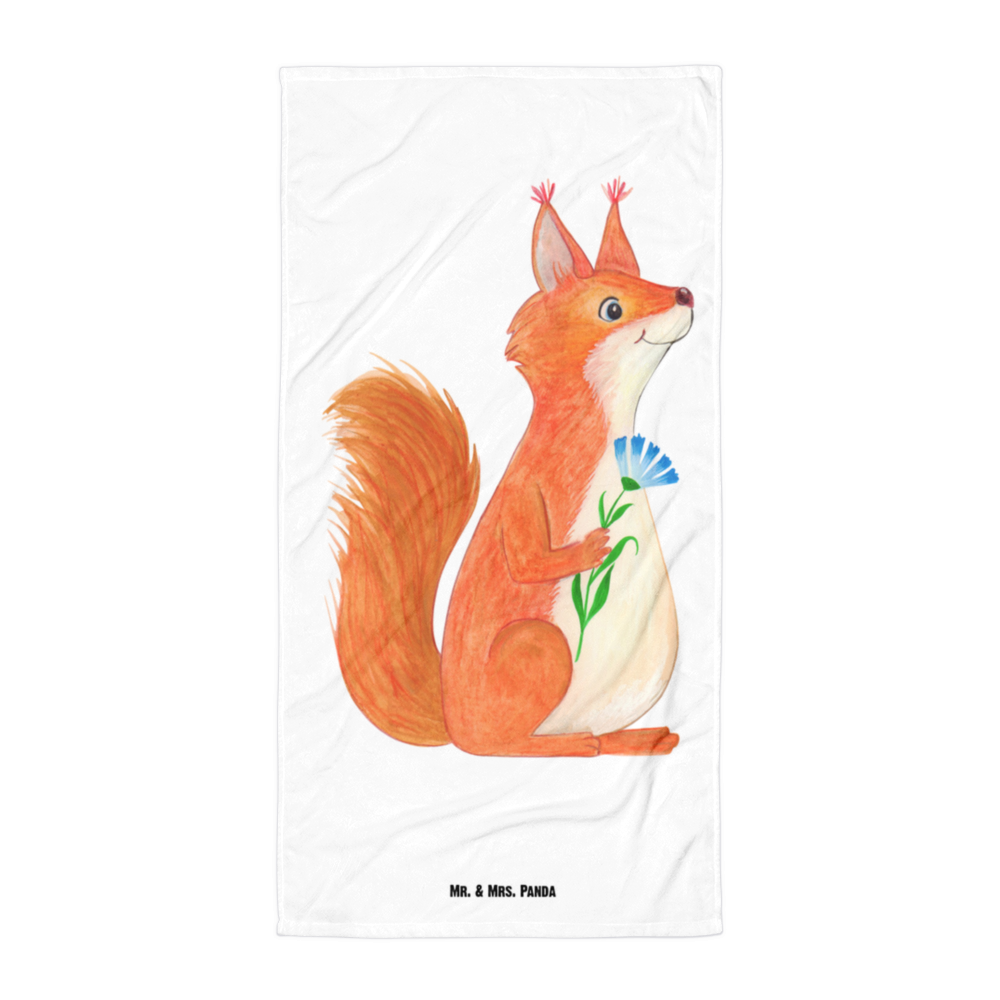 XL Badehandtuch Eichhörnchen Blume Handtuch, Badetuch, Duschtuch, Strandtuch, Saunatuch, Tiermotive, Gute Laune, lustige Sprüche, Tiere, Eichhörnchen, Eichhorn, Spruch positiv, Lachen, Spaß, Motivation Sprüche, Motivation Bilder, glücklich Spruch, Spruch Deko