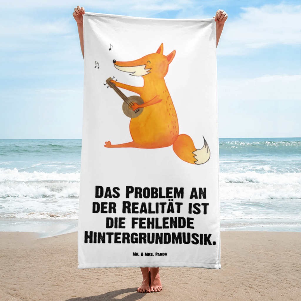 XL Badehandtuch Fuchs Gitarre Handtuch, Badetuch, Duschtuch, Strandtuch, Saunatuch, Fuchs, Füchse, Geschenk Musiker, Musik Spruch, Musikerin, Sänger, Sängerin, Gitarre