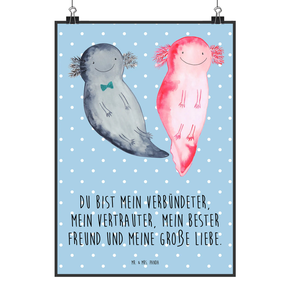 Poster Axolotl Freundin Poster, Wandposter, Bild, Wanddeko, Küchenposter, Kinderposter, Wanddeko Bild, Raumdekoration, Wanddekoration, Handgemaltes Poster, Mr. & Mrs. Panda Poster, Designposter, Kunstdruck, Posterdruck, Axolotl, Molch, Axolot, Schwanzlurch, Lurch, Lurche, Liebe, große Liebe, Liebesbeweis, Freund, Verlobter, Ehemann, Jahrestag, Valentinstag