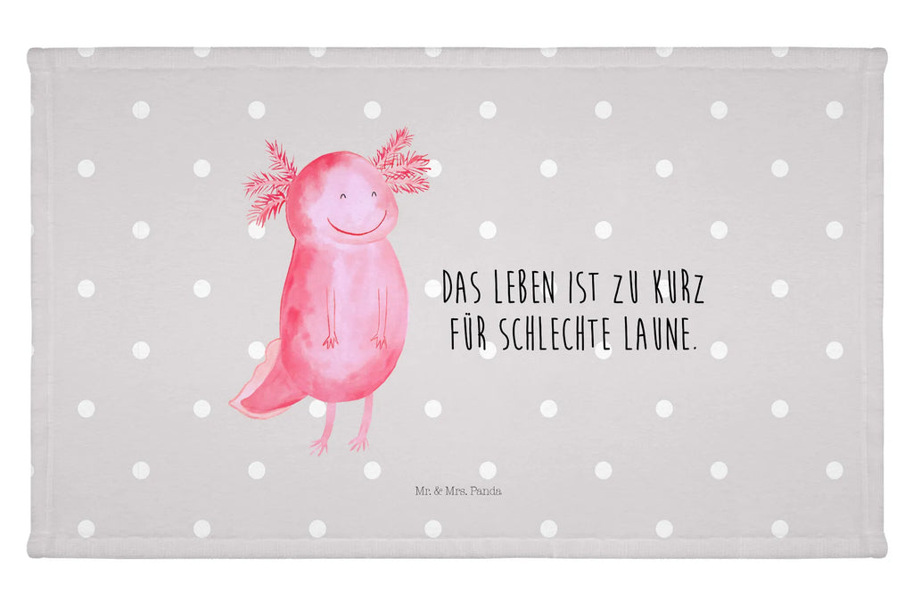 Handtuch Axolotl Glücklich Handtuch, Badehandtuch, Badezimmer, Handtücher, groß, Kinder, Baby, Axolotl, Molch, Axolot, Schwanzlurch, Lurch, Lurche, Motivation, gute Laune