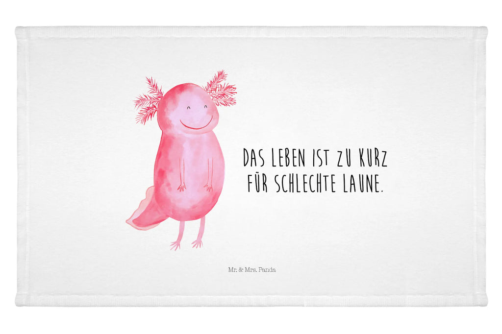 Handtuch Axolotl Glücklich Handtuch, Badehandtuch, Badezimmer, Handtücher, groß, Kinder, Baby, Axolotl, Molch, Axolot, Schwanzlurch, Lurch, Lurche, Motivation, gute Laune