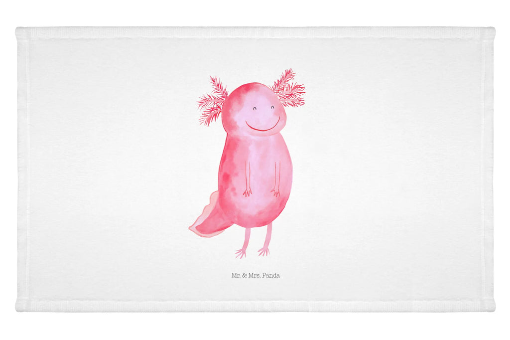 Handtuch Axolotl Glücklich Handtuch, Badehandtuch, Badezimmer, Handtücher, groß, Kinder, Baby, Axolotl, Molch, Axolot, Schwanzlurch, Lurch, Lurche, Motivation, gute Laune