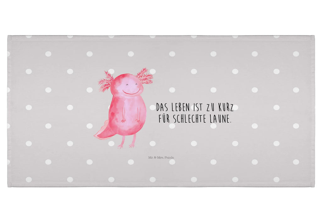 Handtuch Axolotl Glücklich Handtuch, Badehandtuch, Badezimmer, Handtücher, groß, Kinder, Baby, Axolotl, Molch, Axolot, Schwanzlurch, Lurch, Lurche, Motivation, gute Laune