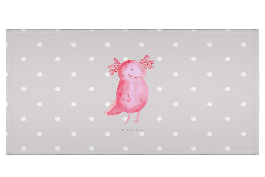 Handtuch Axolotl Glücklich Handtuch, Badehandtuch, Badezimmer, Handtücher, groß, Kinder, Baby, Axolotl, Molch, Axolot, Schwanzlurch, Lurch, Lurche, Motivation, gute Laune