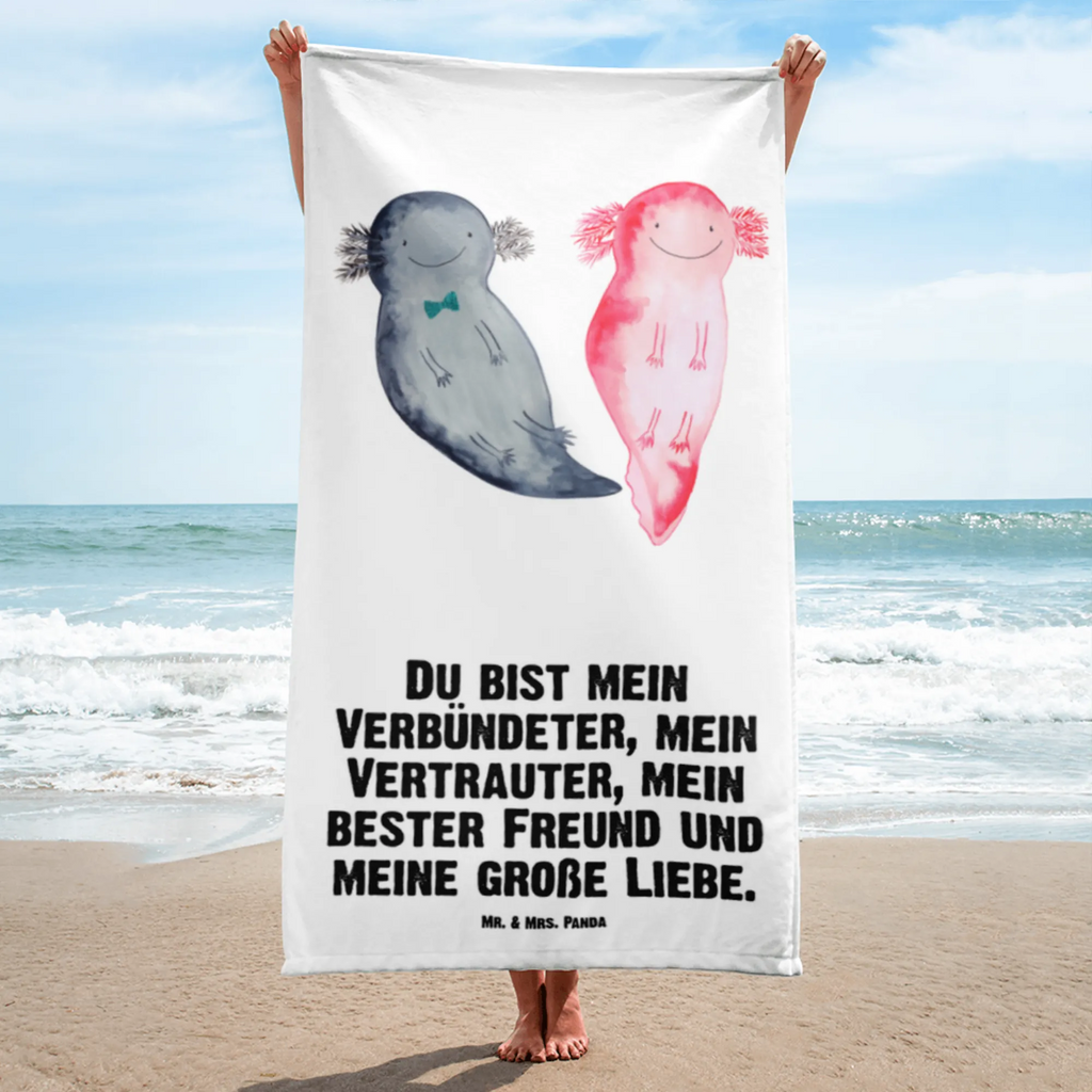 XL Badehandtuch Axolotl Freundin Handtuch, Badetuch, Duschtuch, Strandtuch, Saunatuch, Axolotl, Molch, Axolot, Schwanzlurch, Lurch, Lurche, Liebe, große Liebe, Liebesbeweis, Freund, Verlobter, Ehemann, Jahrestag, Valentinstag