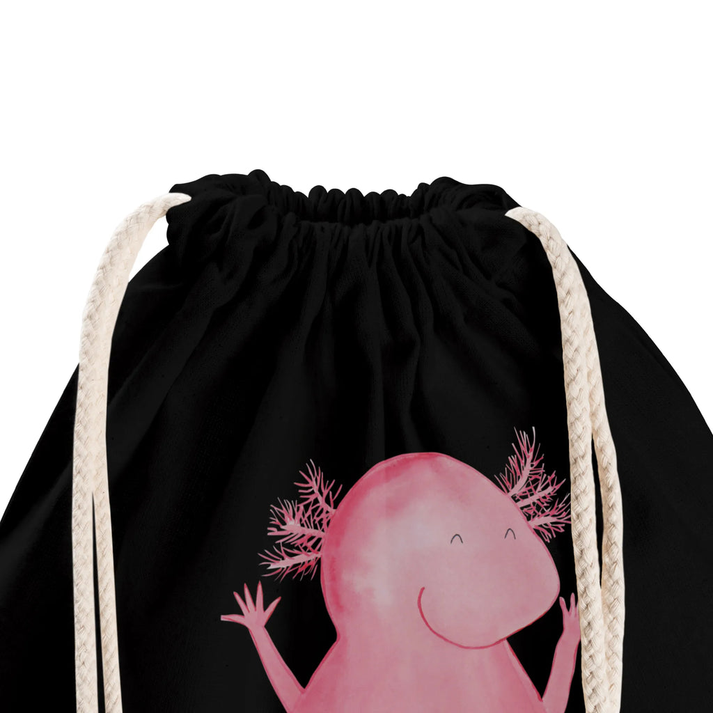 Sportbeutel Axolotl Hurra Sportbeutel, Turnbeutel, Beutel, Sporttasche, Tasche, Stoffbeutel, Sportbeutel Kinder, Gymsack, Beutel Rucksack, Kleine Sporttasche, Sportzubehör, Turnbeutel Baumwolle, Axolotl, Molch, Axolot, Schwanzlurch, Lurch, Lurche, fröhlich, Spaß, Freude, Motivation, Zufriedenheit