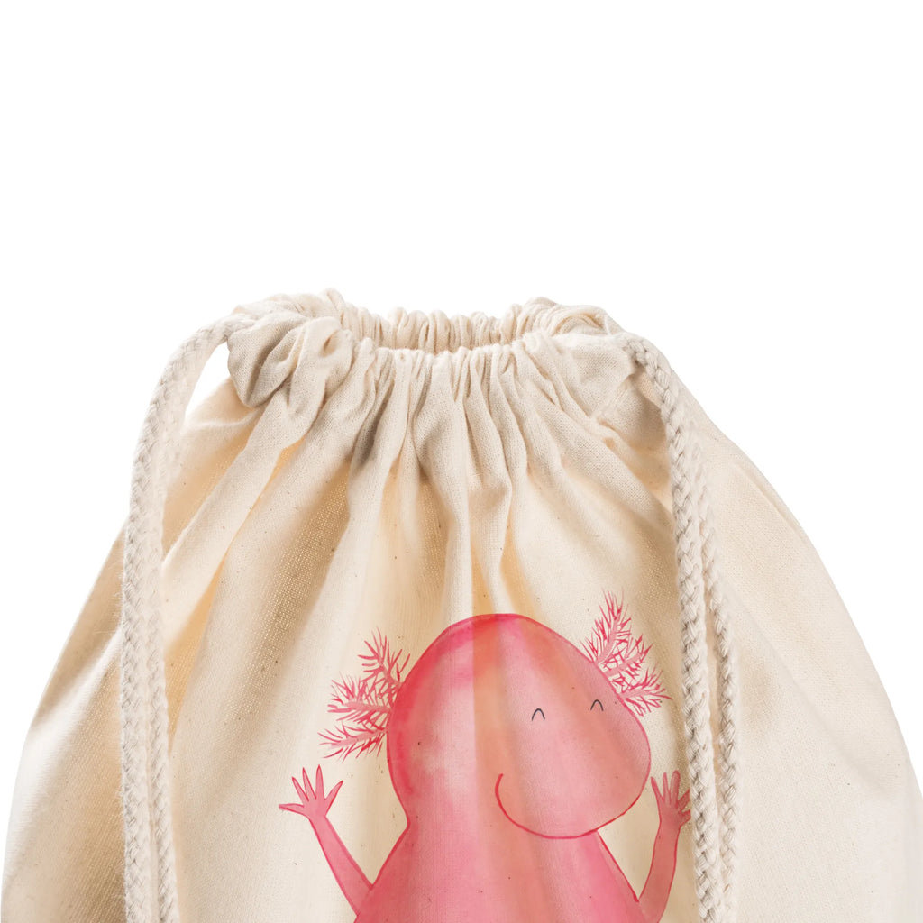 Sportbeutel Axolotl Hurra Sportbeutel, Turnbeutel, Beutel, Sporttasche, Tasche, Stoffbeutel, Sportbeutel Kinder, Gymsack, Beutel Rucksack, Kleine Sporttasche, Sportzubehör, Turnbeutel Baumwolle, Axolotl, Molch, Axolot, Schwanzlurch, Lurch, Lurche, fröhlich, Spaß, Freude, Motivation, Zufriedenheit