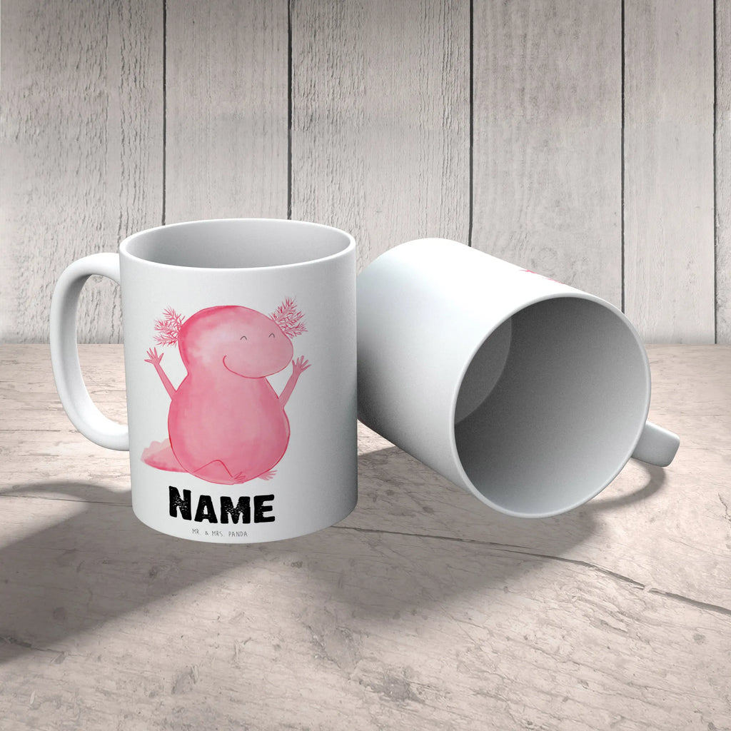 Personalisierte Tasse Axolotl Hurra Personalisierte Tasse, Namenstasse, Wunschname, Personalisiert, Tasse, Namen, Drucken, Tasse mit Namen, Axolotl, Molch, Axolot, Schwanzlurch, Lurch, Lurche, fröhlich, Spaß, Freude, Motivation, Zufriedenheit