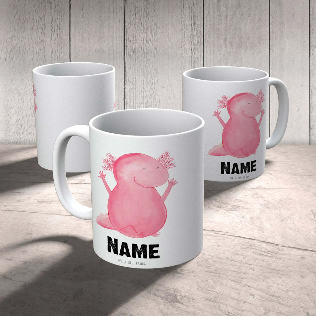 Personalisierte Tasse Axolotl Hurra Personalisierte Tasse, Namenstasse, Wunschname, Personalisiert, Tasse, Namen, Drucken, Tasse mit Namen, Axolotl, Molch, Axolot, Schwanzlurch, Lurch, Lurche, fröhlich, Spaß, Freude, Motivation, Zufriedenheit