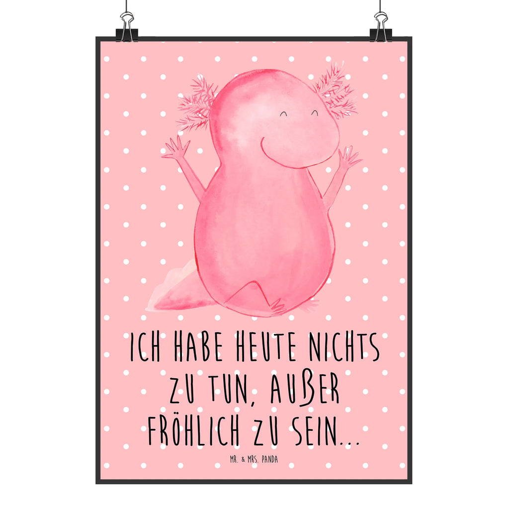 Poster Axolotl Hurra Poster, Wandposter, Bild, Wanddeko, Küchenposter, Kinderposter, Wanddeko Bild, Raumdekoration, Wanddekoration, Handgemaltes Poster, Mr. & Mrs. Panda Poster, Designposter, Kunstdruck, Posterdruck, Axolotl, Molch, Axolot, Schwanzlurch, Lurch, Lurche, fröhlich, Spaß, Freude, Motivation, Zufriedenheit