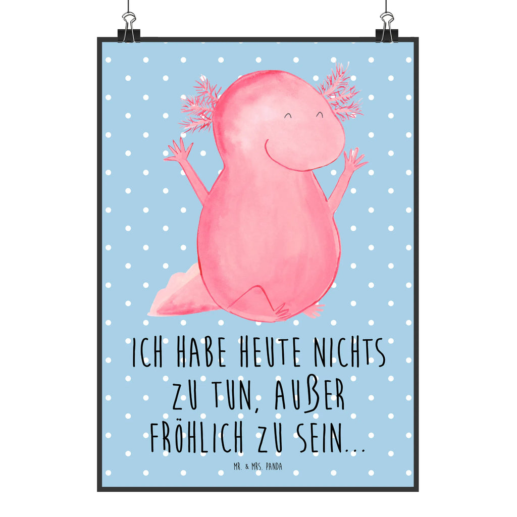 Poster Axolotl Hurra Poster, Wandposter, Bild, Wanddeko, Küchenposter, Kinderposter, Wanddeko Bild, Raumdekoration, Wanddekoration, Handgemaltes Poster, Mr. & Mrs. Panda Poster, Designposter, Kunstdruck, Posterdruck, Axolotl, Molch, Axolot, Schwanzlurch, Lurch, Lurche, fröhlich, Spaß, Freude, Motivation, Zufriedenheit