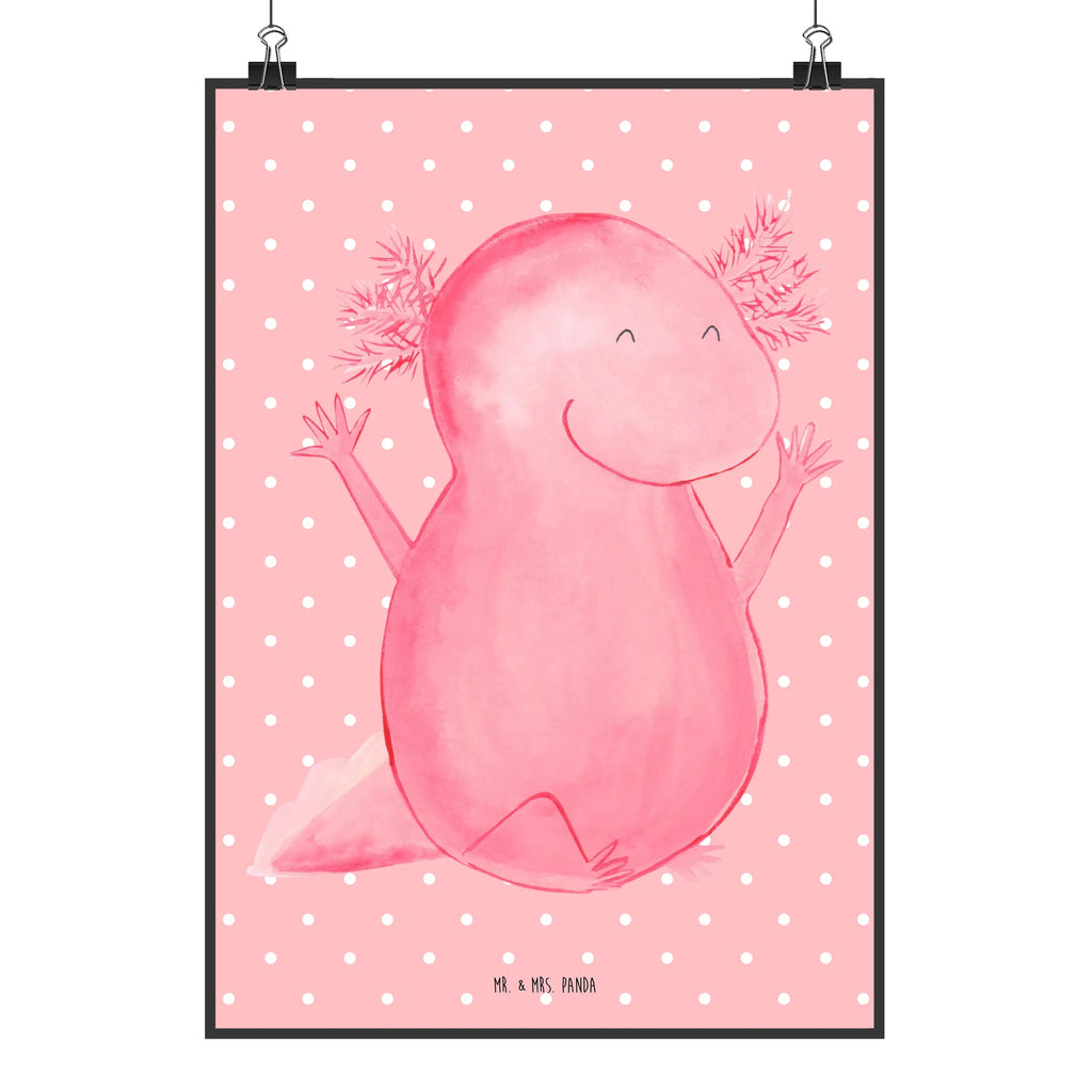 Poster Axolotl Hurra Poster, Wandposter, Bild, Wanddeko, Küchenposter, Kinderposter, Wanddeko Bild, Raumdekoration, Wanddekoration, Handgemaltes Poster, Mr. & Mrs. Panda Poster, Designposter, Kunstdruck, Posterdruck, Axolotl, Molch, Axolot, Schwanzlurch, Lurch, Lurche, fröhlich, Spaß, Freude, Motivation, Zufriedenheit